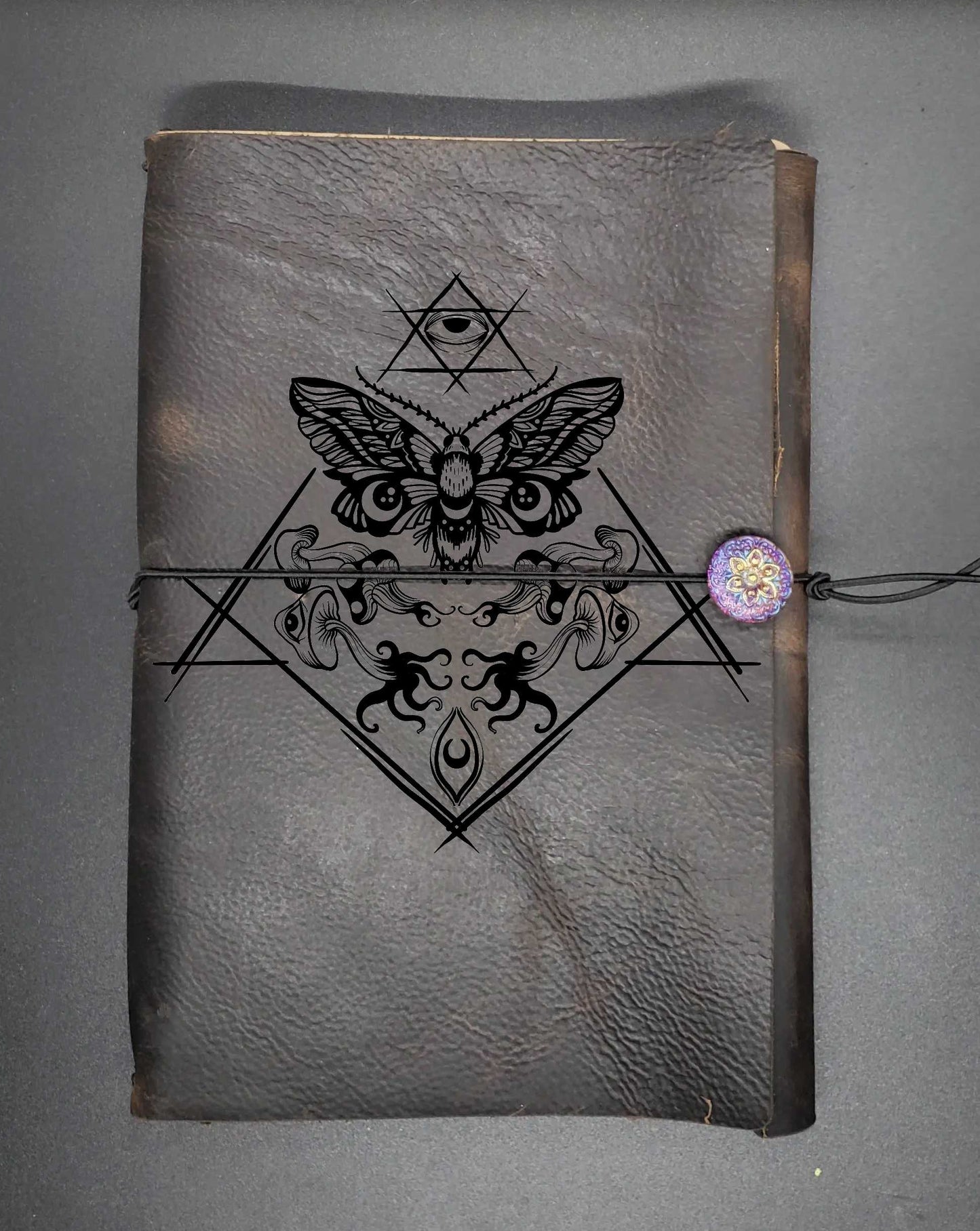 Death-Head Hawkmoth Notebook, Refillable Lunar Phase Wiccan Pagan Journal