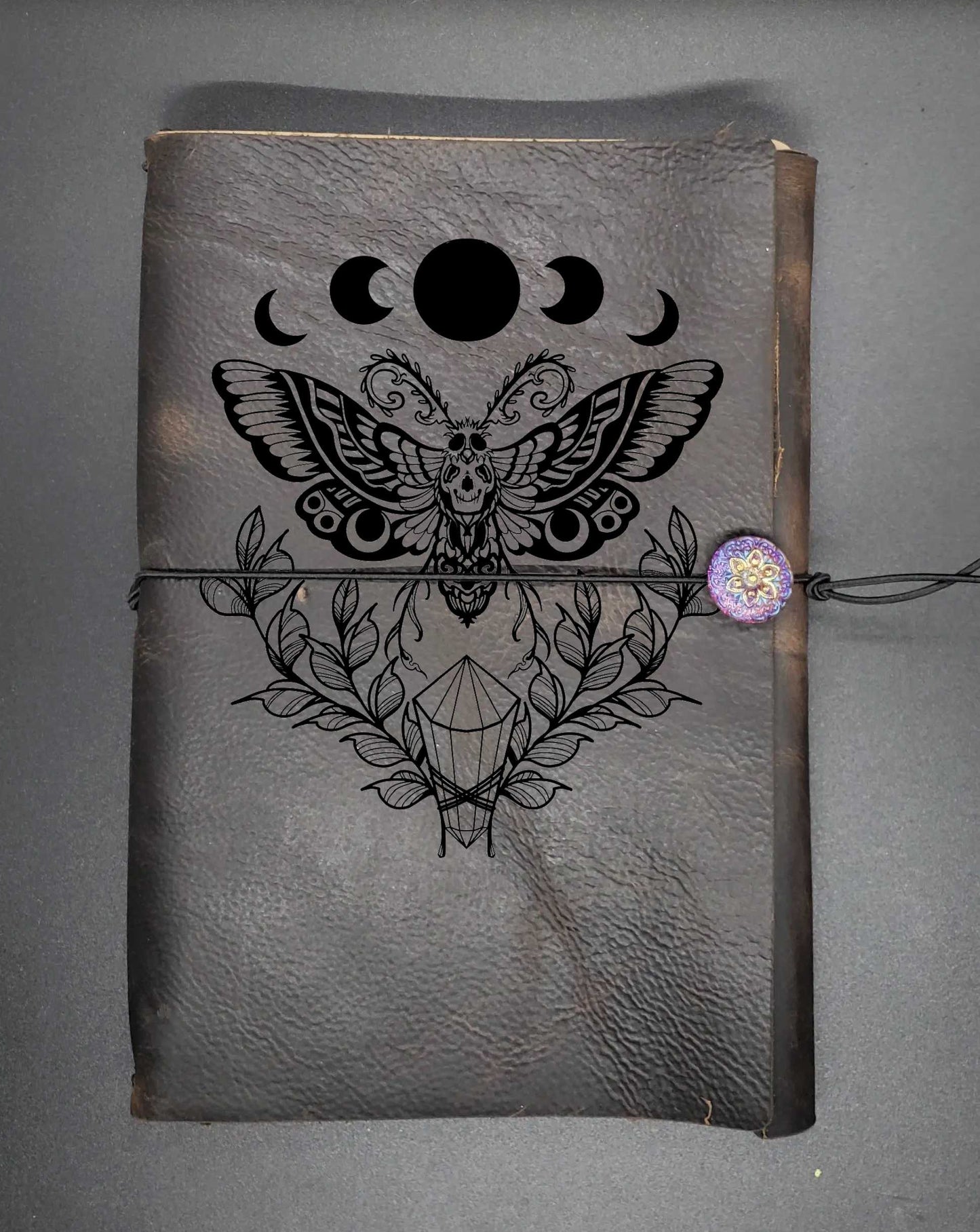 Death-Head Hawkmoth Notebook, Refillable Lunar Phase Wiccan Pagan Journal
