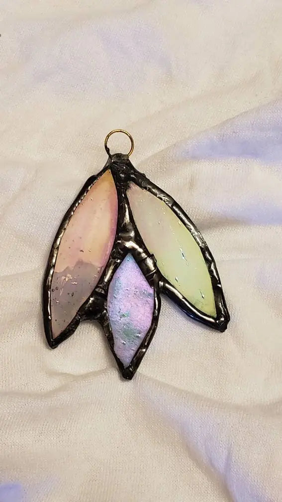 Bisexual Flower Suncatcher, LGBTQ+ Floral stained glass - moonlitbeading