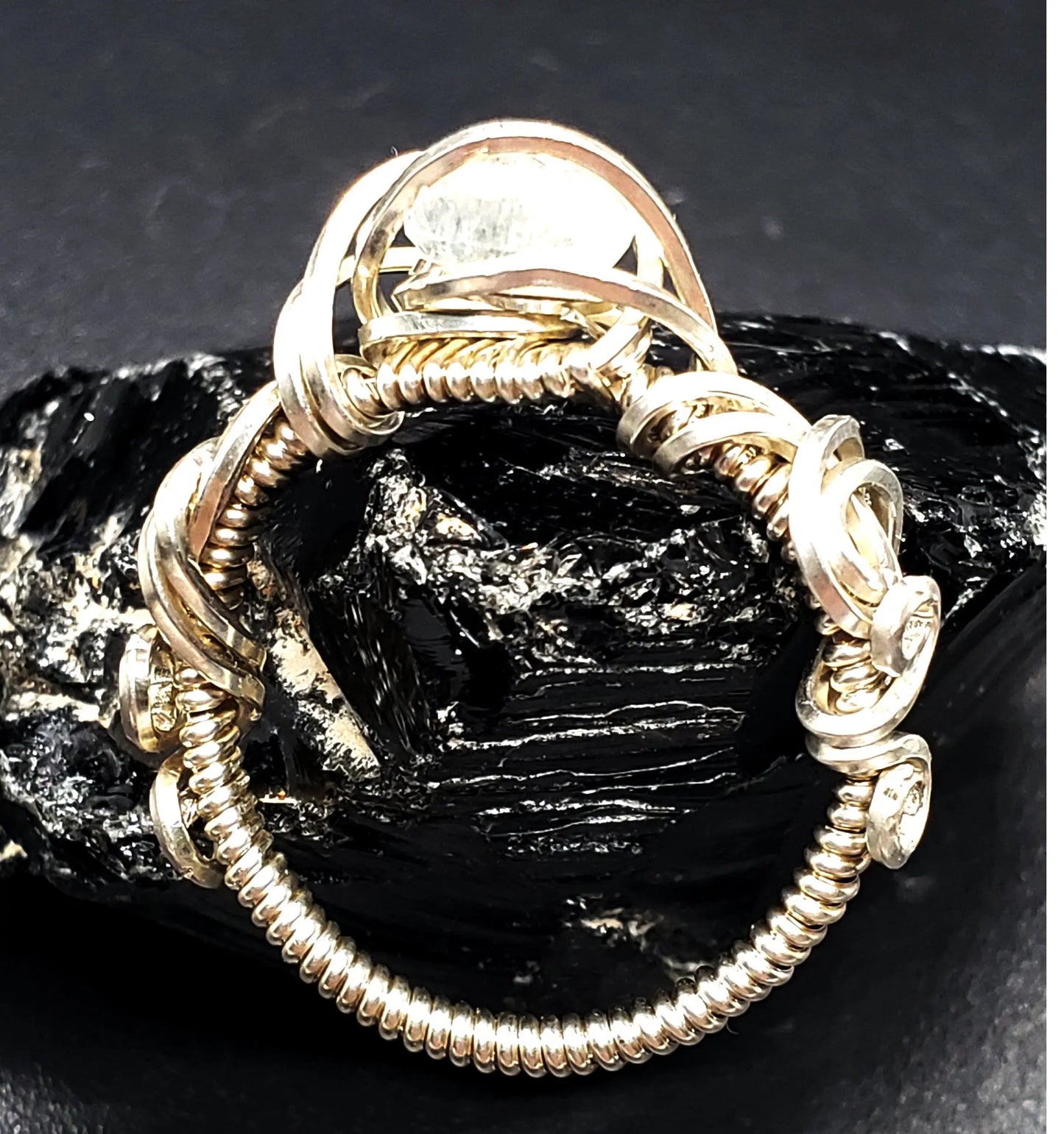 Blue Moonstone Ring, Size 8.25    gemstone ring, moonstone