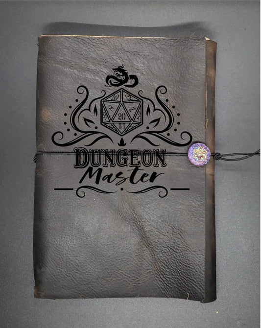 Dungeon Master, DnD Journal, Engraved, Embossed Refillable Leather Journal, A5 leather journal