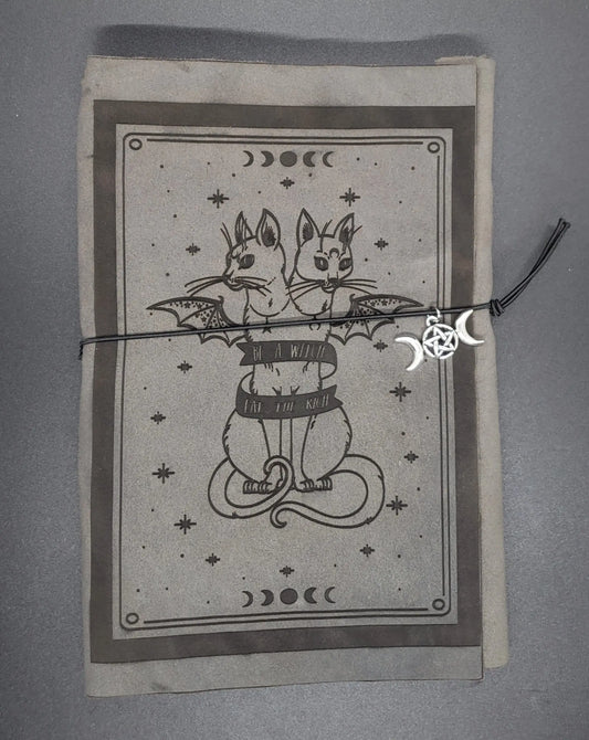 Eat the Rich Cat Journal    cat, leather journal, moon phase