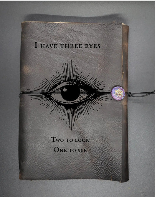 Evil Eye Refillable Leather Journal, A5 leather journal