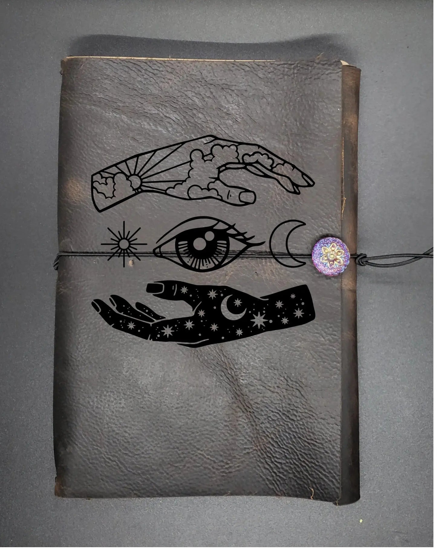 Evil Eye Refillable Leather Journal, A5 leather journal