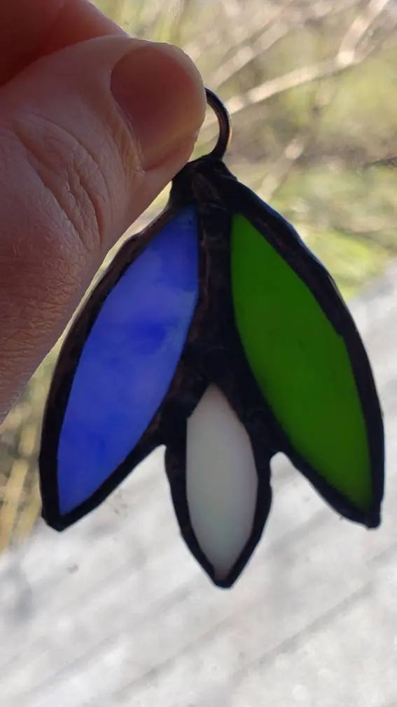 Genderqueer Flower Suncatcher, LGBTQ+ Floral stained glass - moonlitbeading