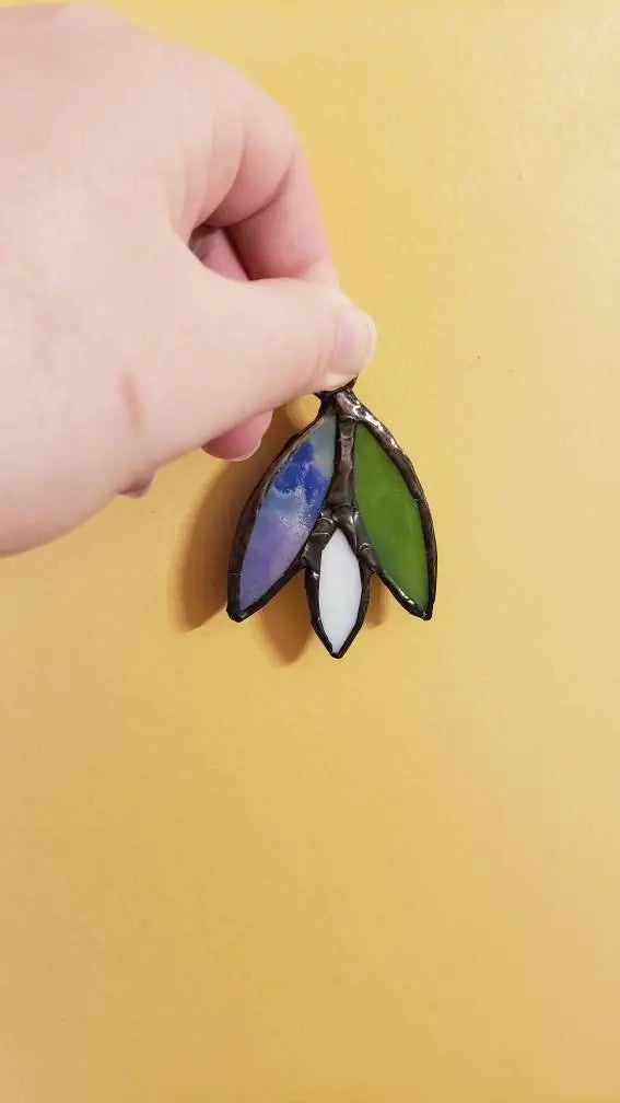 Genderqueer Flower Suncatcher, LGBTQ+ Floral stained glass - moonlitbeading