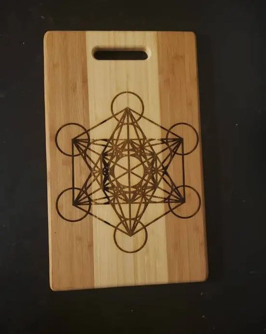 Large Metatron's Cube Engraved Cutting Board    angel, cutting board, sacred geometry