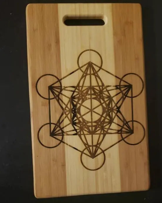 Large Metatron's Cube Engraved Cutting Board    angel, cutting board, sacred geometry
