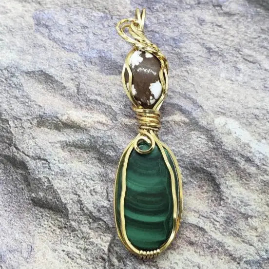 Malachite and Horse Agate - moonlitbeading