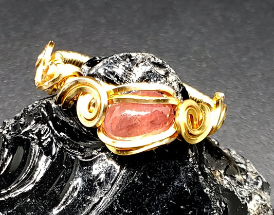 Pink Tourmaline Ring, Sz 6.25    gemstone ring, tourmaline