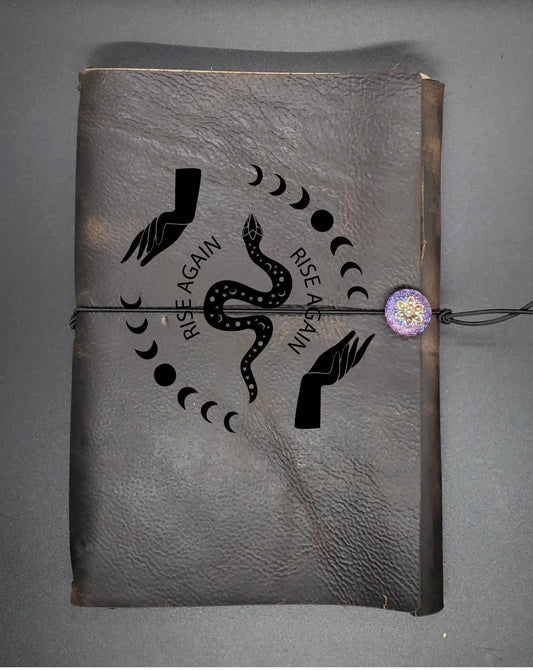 Rise Again Snake and Moonphase Blank Witch Journal