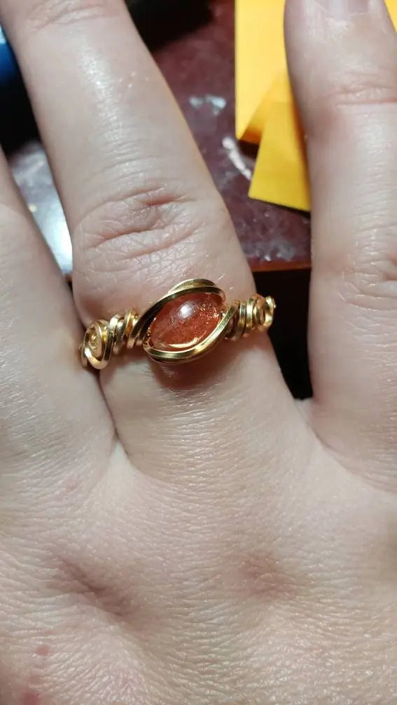 Sunstone Ring Size 8.5    gemstone ring, sunstone
