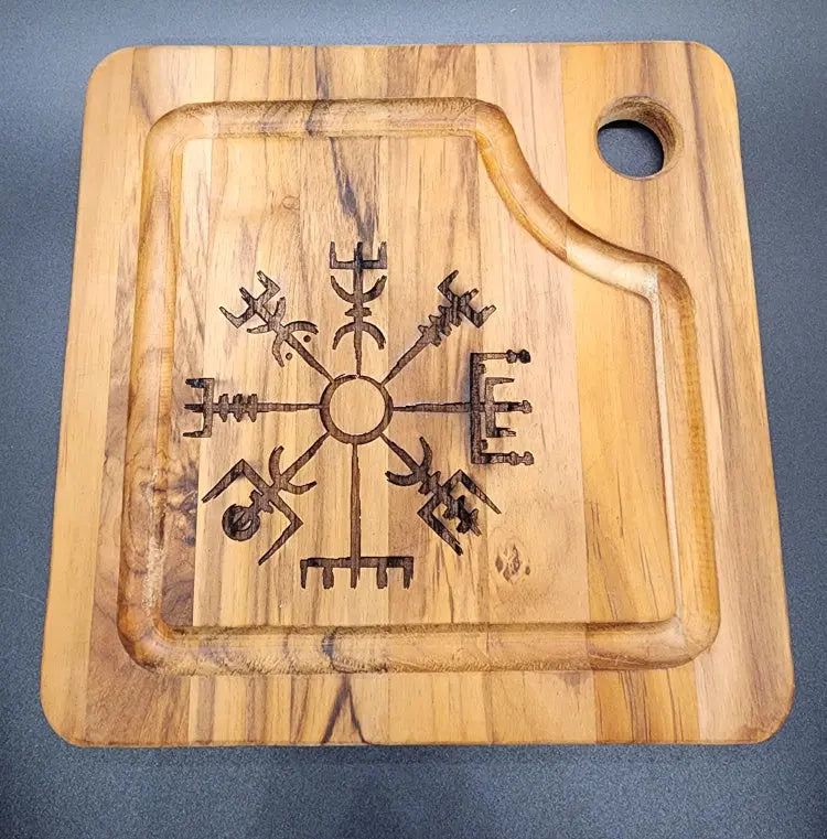 Viking Protection Compass Engraved Cutting Board