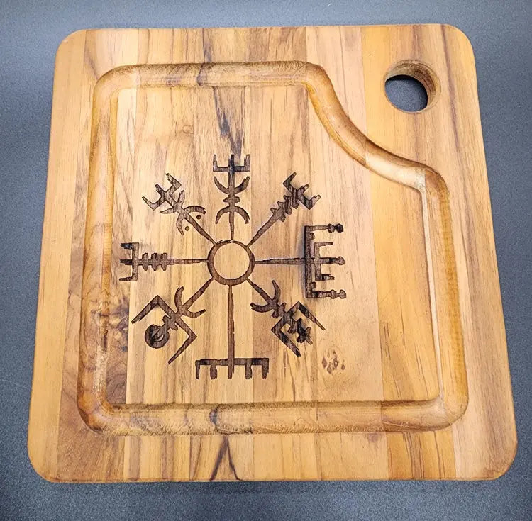 Viking Protection Compass Engraved Cutting Board